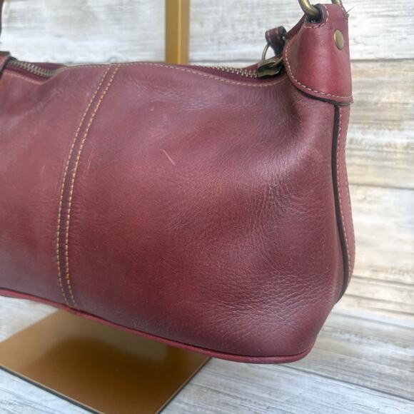 VTG Y2K Coach Leatherware Purse 8E85 Mini Baguette Handbag Red Zip Top - Picture 6 of 17